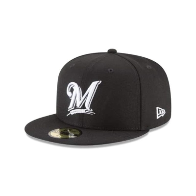 Milwaukee Brewers Gorra | New Era MLB Basic 59fifty Fitted Cap Mexico - Negros